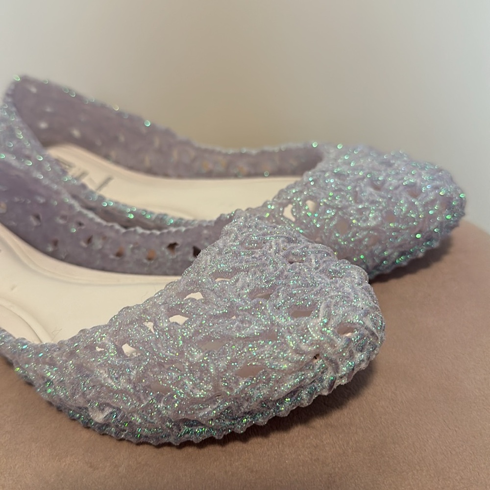Stunning Melissa Campana flats in iridescent white detail. - Picture 8 of 11
